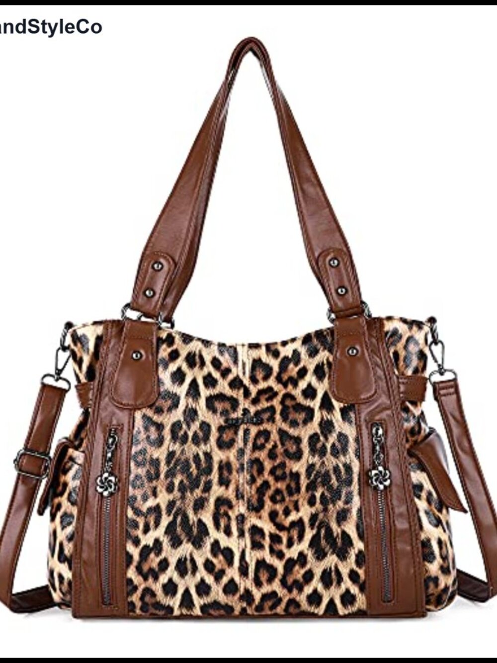 Vegan Leather Hobo Tote Shoulder Bag Multi-Pocket Satchel Crossbody Purse